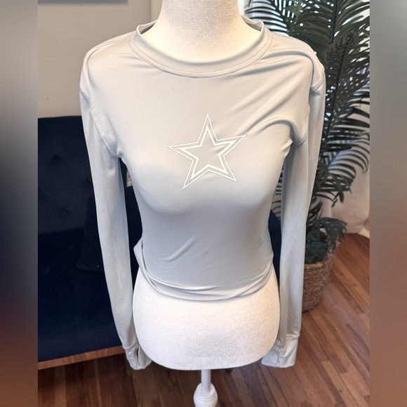FANATICS DALLAS COWBOYS Signature Gray Fitted Long Sleeve Athletic Shirt - Picture 1 of 5